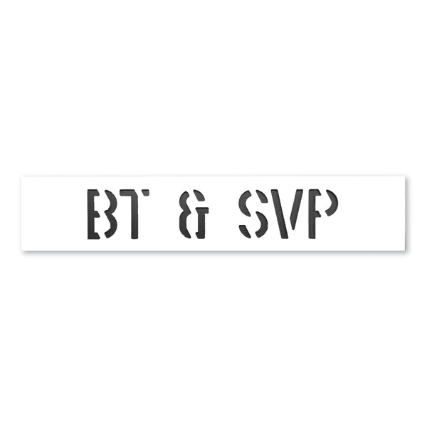First Fix Stencil - 'BT & SVP' - 150mm x 731mm x 3mm