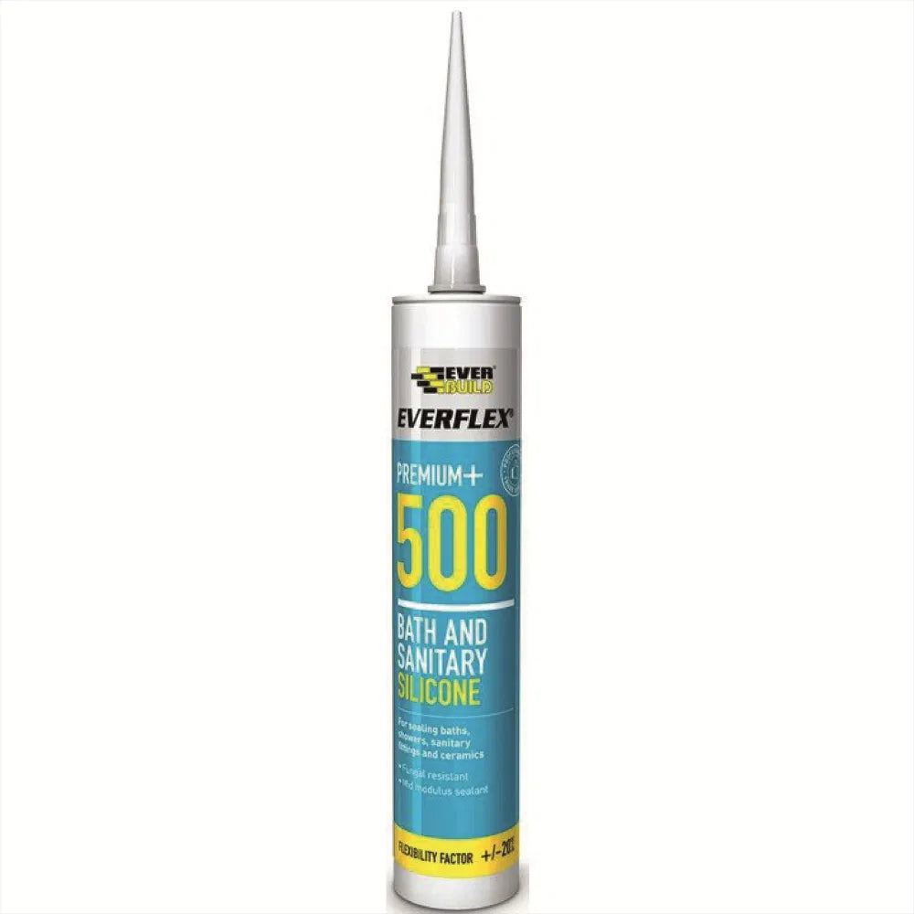 Everbuild Silicone 500 Bath & Sanitary Sealant - Clear - 300ml