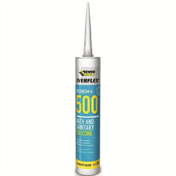 Everbuild Silicone 500 Bath & Sanitary Sealant - Clear - 300ml